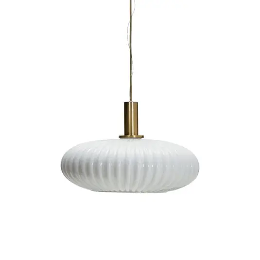 Garantía De Devolución De Dinero Lámpara colgante Fort, latón blanco, cristal, Ø 42 cm - House Doctor