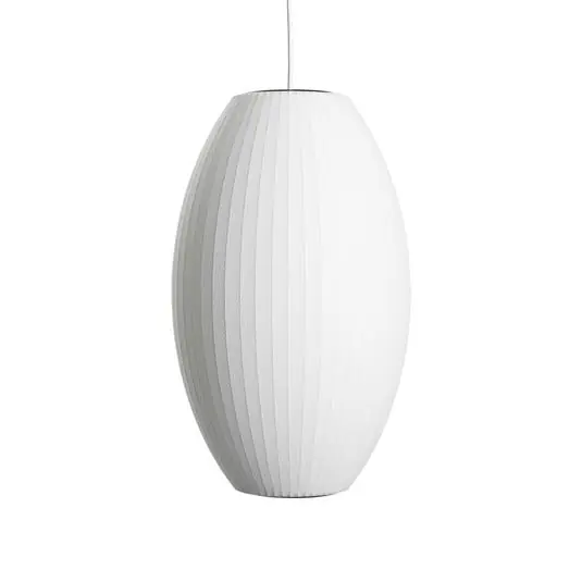 Premium Lámpara colgante Nelson Cigar Bubble M, Ø 33 cm, blanca - HAY
