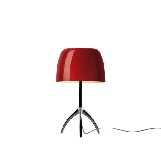 Precio De Oferta Lámpara de mesa Lumiere Piccola, cromada/roja, 35 cm - Foscarini