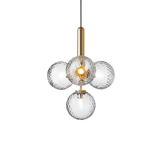 Solo Hoy Miira 4 ChandelierLatón/Esfera Transparente - Nuura