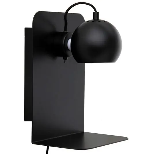 Ball Aplique de Pared con USB Negro Mate - Frandsen Precio Rebajado