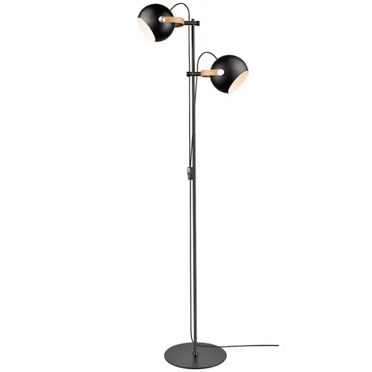 Auténtico D.C Lámpara de Pie 2L Ø18 Black/Oak - Halo Design