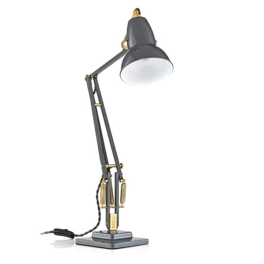 Envío Exprés Lámpara de mesa Original 1227, gris/latón - Anglepoise