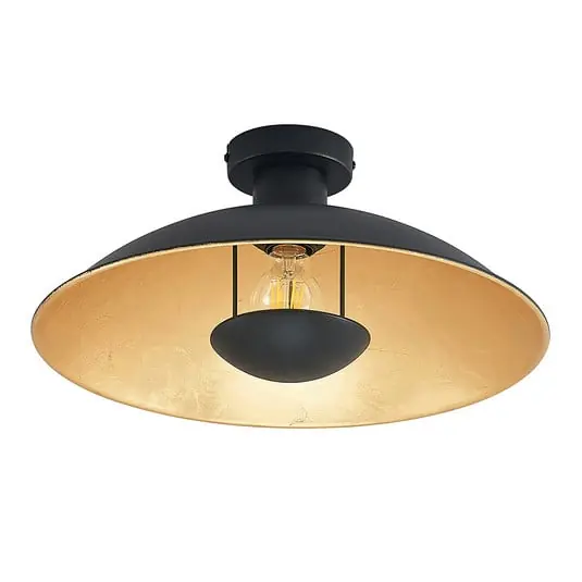 Alta Calidad Narisara Lámpara de Techo Ø40 Black/Gold - Lindby