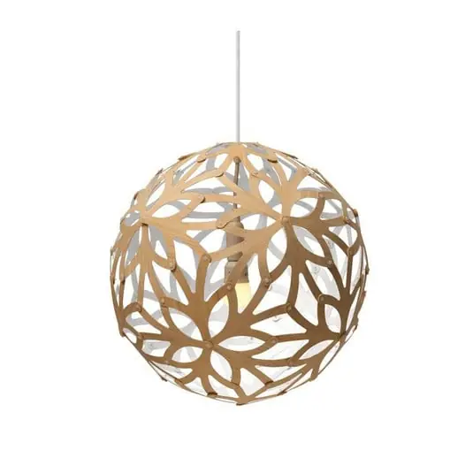 Floral Lámpara Colgante Ø40 Blanco 1 por Dentro - David Trubridge Moderno