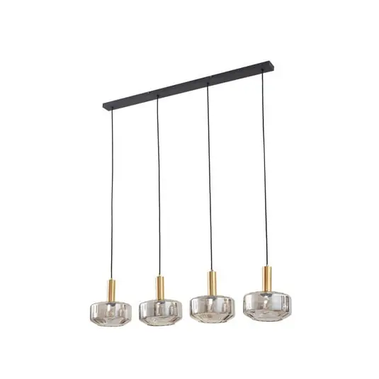 Hildur 4 Lámpara Colgante 118cm Ahumado Gris/Latón - Lindby Mejor Calidad