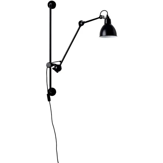 210 Aplique de pared Negro/Satín - Lampe Gras Gran Oferta