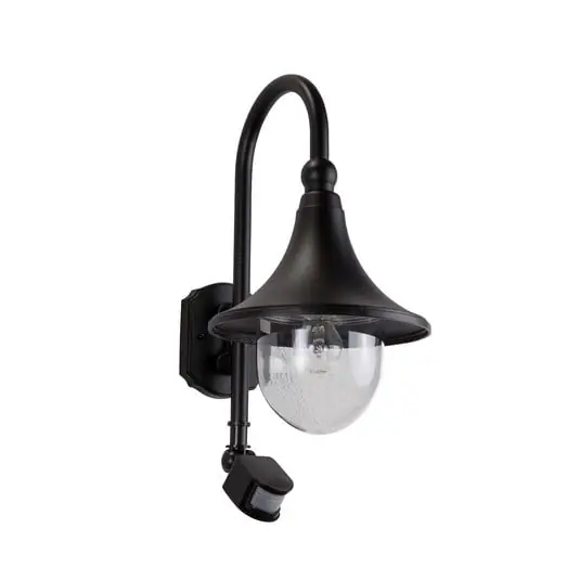 Daphne Aplique de Pared Exterior w/Sensor Black - Lindby De Moda