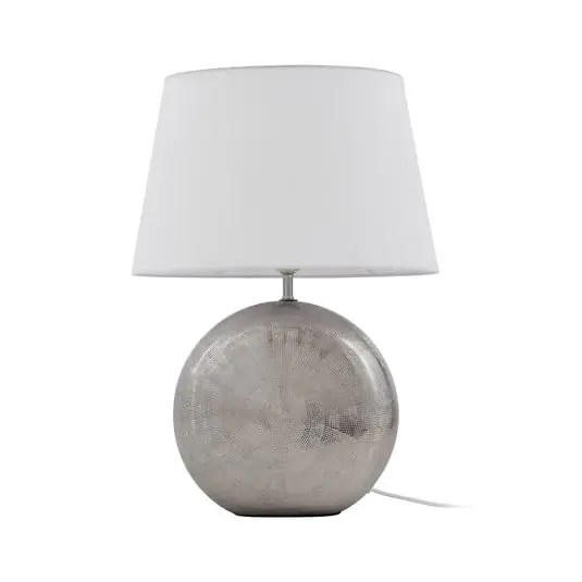 Florentino Lámpara de Sobremesa Silver/White - Lindby Compra Hoy