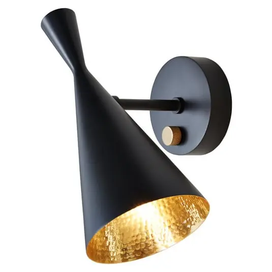 Exclusivo Beat Aplique de Pared Matt Black/Brass - Tom Dixon