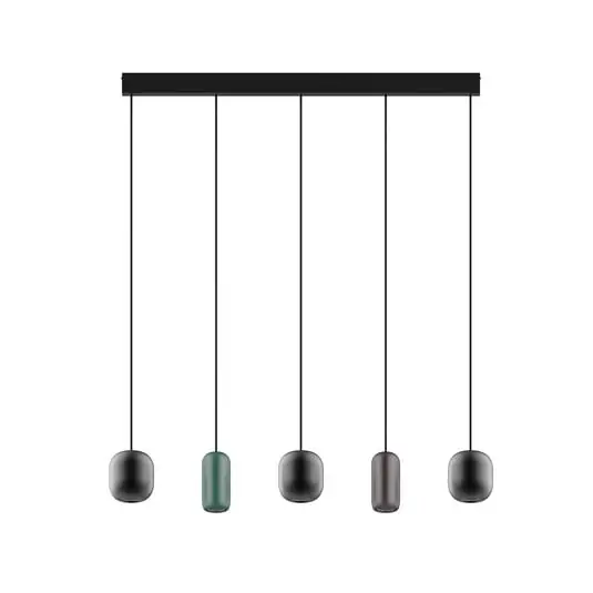 Lámpara colgante Narion 5 negra - Lucande Oferta De Temporada