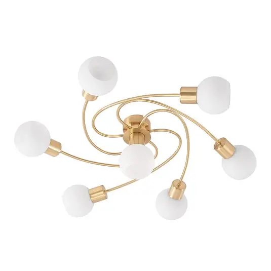 Ciala 7 Lámpara de Techo Brass/Opal - Lindby Nuevo Modelo