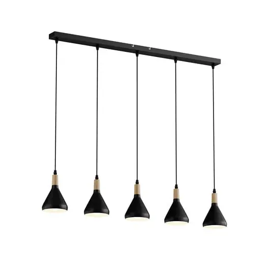 Arina Lámpara Colgante Black/Wood - Lindby Alta Calidad