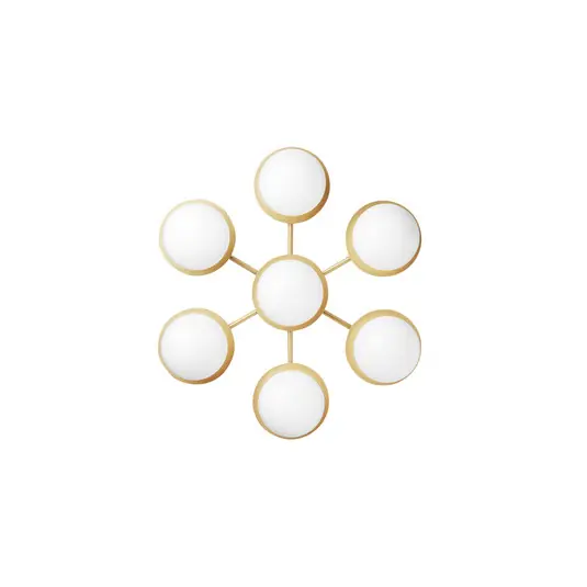 Precio De Fábrica Aplique Liila Star, 7 luces, dorado/ópalo, blanco cálido - Nuura