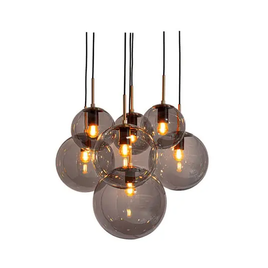 Solo Por Tiempo Limitado Lámpara colgante Laura, Ø 54 cm, 7 luces, gris humo - By Rydéns