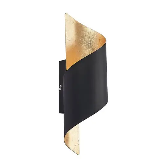 Alta Calidad Chenotara Aplique de Pared Black/Gold - Lindby