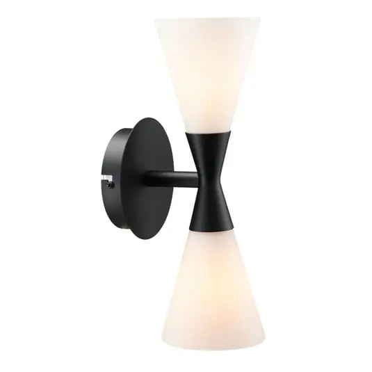 Artesanal Harlekin Aplique de Pared Duo Matt Black - Herstal