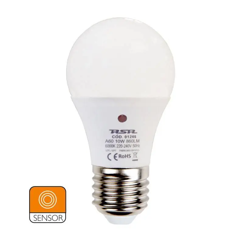 Lujoso RSR 0124SM Bombilla Standard Led A60 Sensor Movimiento E27 9W 4000K