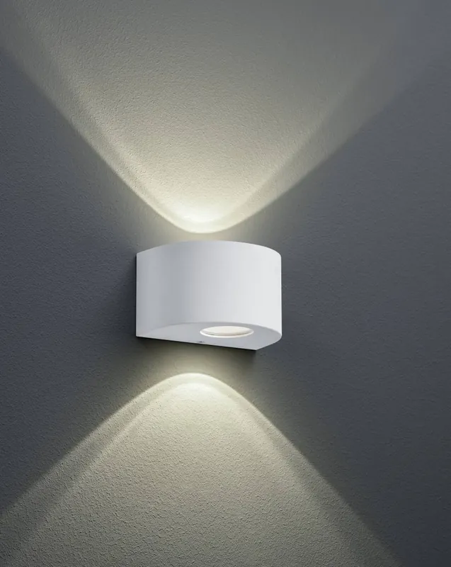 Trio Rosario Aplique de pared exterior LED de plástico blanco mate R28 Exclusivo