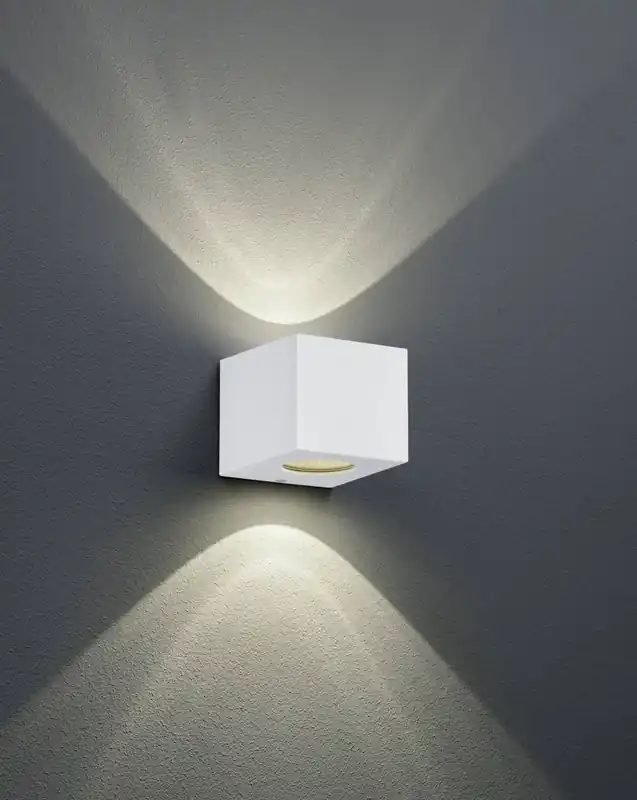 Trio Cordoba Aplique de pared exterior LED de plástico blanco mate R28 Pago Seguro