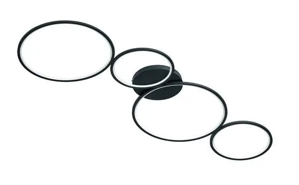 Última Oportunidad Trio Rondo Plafón LED de metal negro mate 622610432