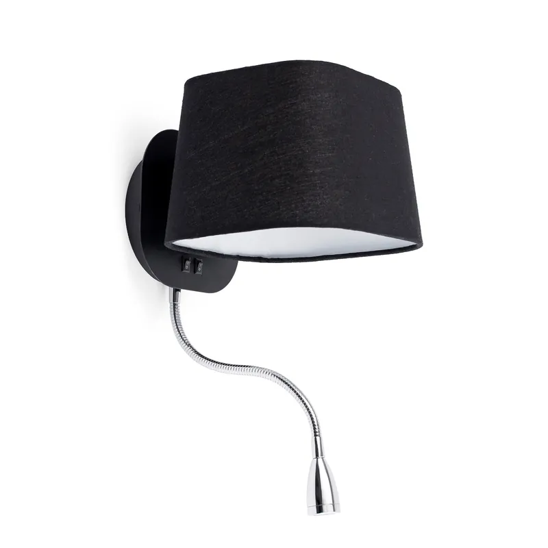 Favorito De Clientes Faro Sweet 29951 Aplique 2L LED negro y pantalla blanco