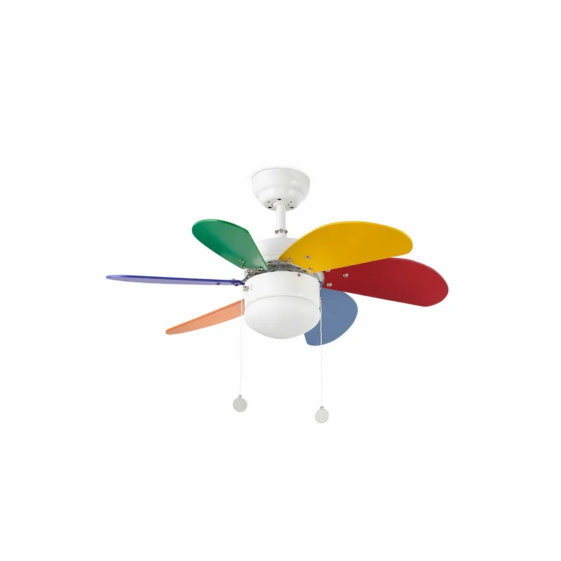 Faro Palao Ventilador ø76cm multicolor 6 palas con luz 33179 A Buen Precio