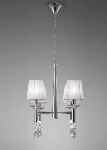 Pedido Al Por Mayor Mantra Tiffany cromo Lámpara de techo colgante blanca tela 3852