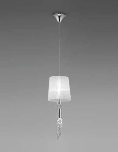 Promoción Mantra Tiffany Cromo Lámpara de techo colgante blanca tela 3861