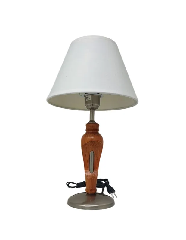 Tendencia Lámpara de Mesa Níquel Miel con Pantalla