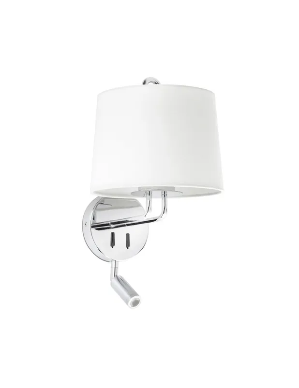 Última Oportunidad Aplique de Pared Cromo Pantalla Blanca