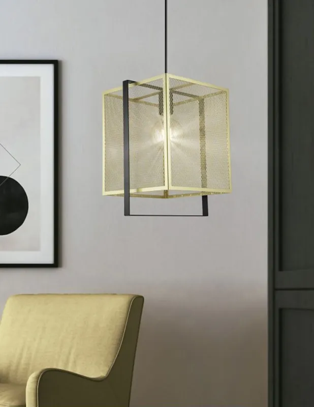 Popular Lámpara de Techo Farol Negro/dorado