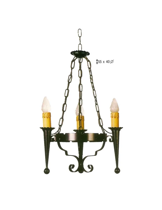 Lámpara forja 3 luces Nueva Colección
