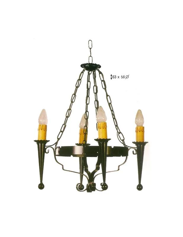 Novedad Lámpara forja 4 luces