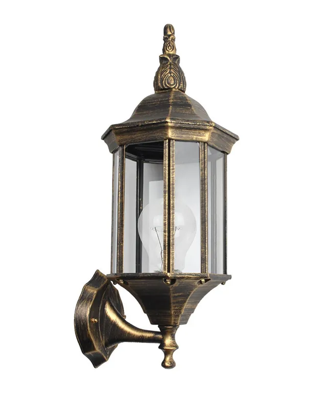 Gran Oferta Aplique Exterior Negro/Oro IP44