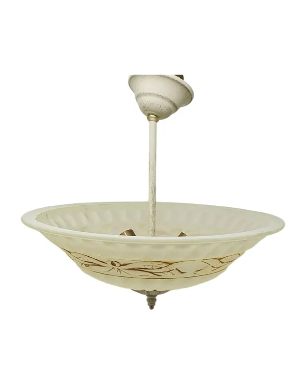 Lámpara Colgante 3 Luces Crema Oro Barato