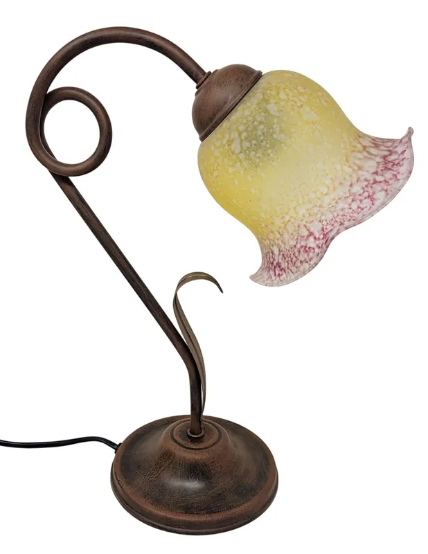 Precio Bajo Sobremesa Forja Patina Marrón Tulipa Jaspeada