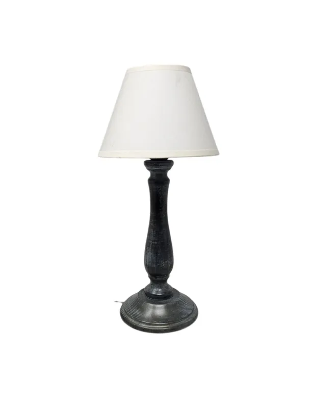 Sobremesa Madera Columna Decapado Azul Precio Rebajado