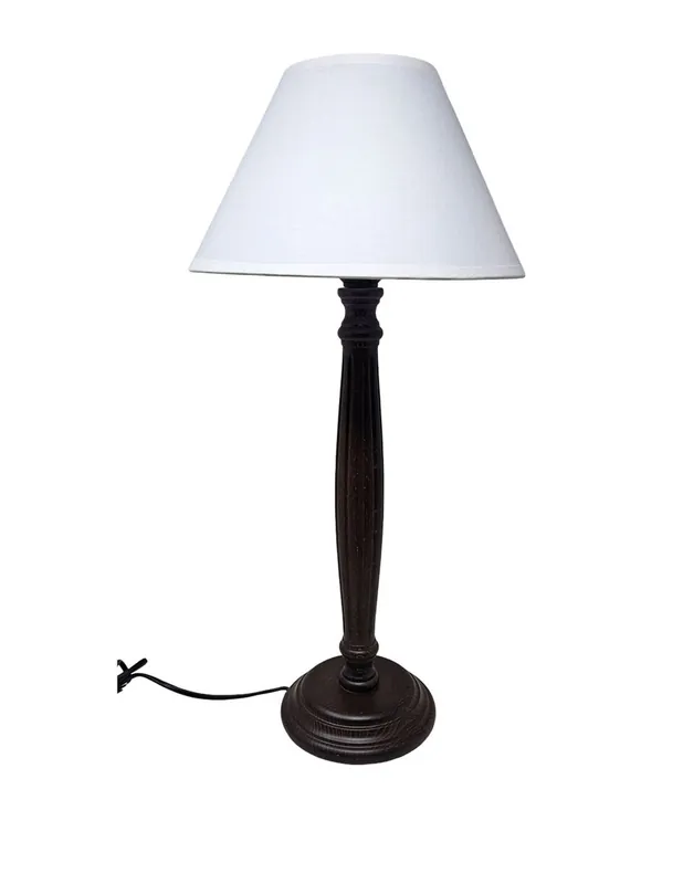 Sobremesa Madera Alta Columna Rayada Oscura Envío Inmediato