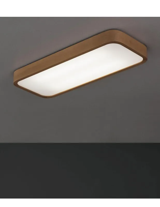 Plafón Rectangular Nature Madera Oferta De Temporada