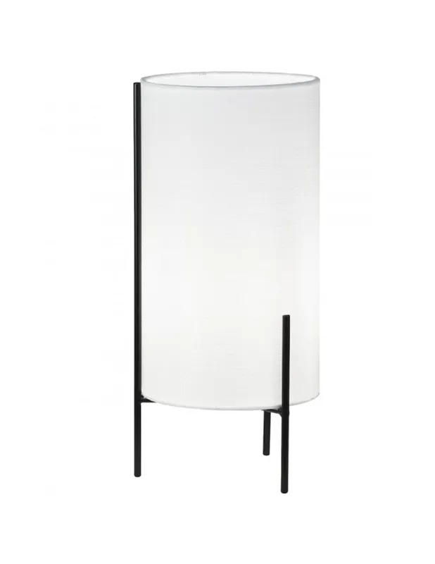 Última Versión Lámparas de Mesa Tripode Negro Textil Blanco