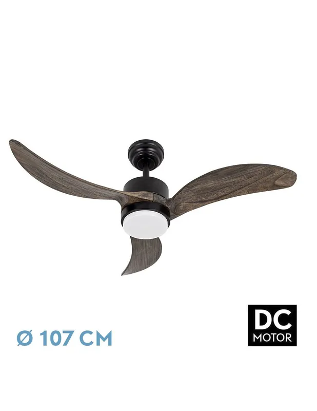 Oferta Bembezar Ventilador de Techo Led Negro Roble
