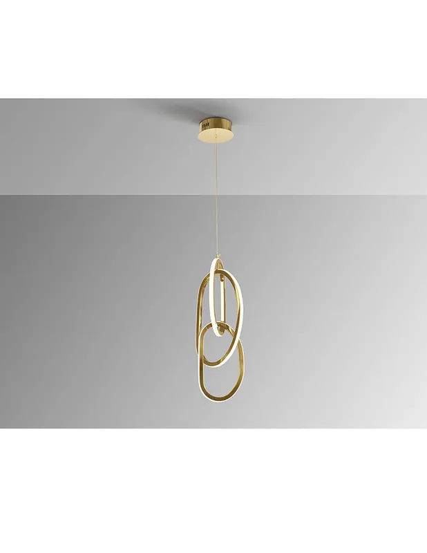 Hecho A Mano Nexo Lámpara Schuller 3 Luces Oro