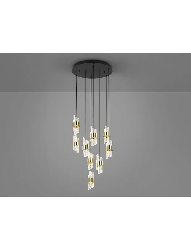 Exclusivo Lámpara Iliada Negro Oro Dimable Schuller