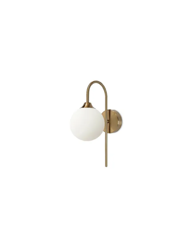 Aplique Curvo Dorado con Tulipa Bola Cristal Oferta Limitada