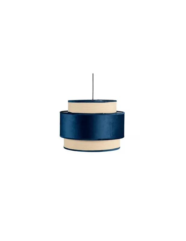 Lámpara Doble Pantalla Terciopelo Azul Gran Oferta