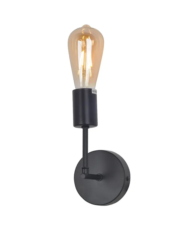 Rebajas Aplique de Pared Retro Negro de 1 Luz