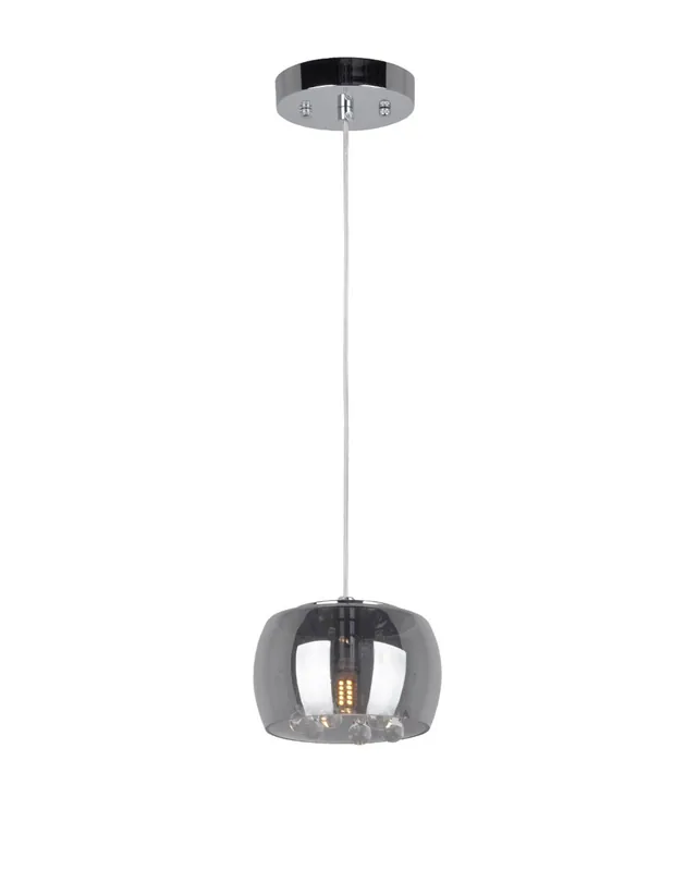 Solo Hoy Lámpara Colgante Cristal Fumé y Montura Cromada