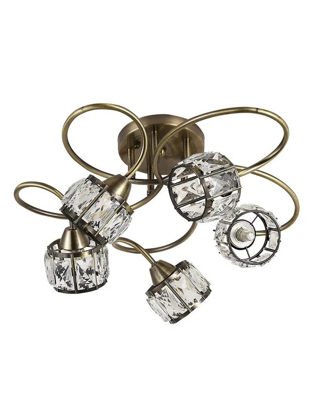Súper Precio Plafón Brazo Espiral Cuero 5 Luces