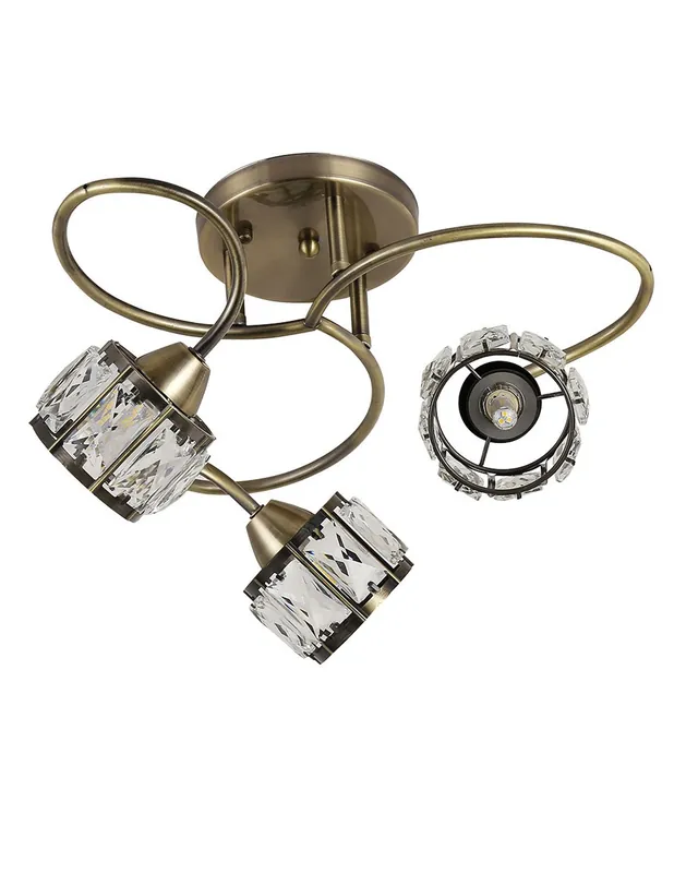 De Moda Plafón Brazo Espiral Cuero 3 Luces